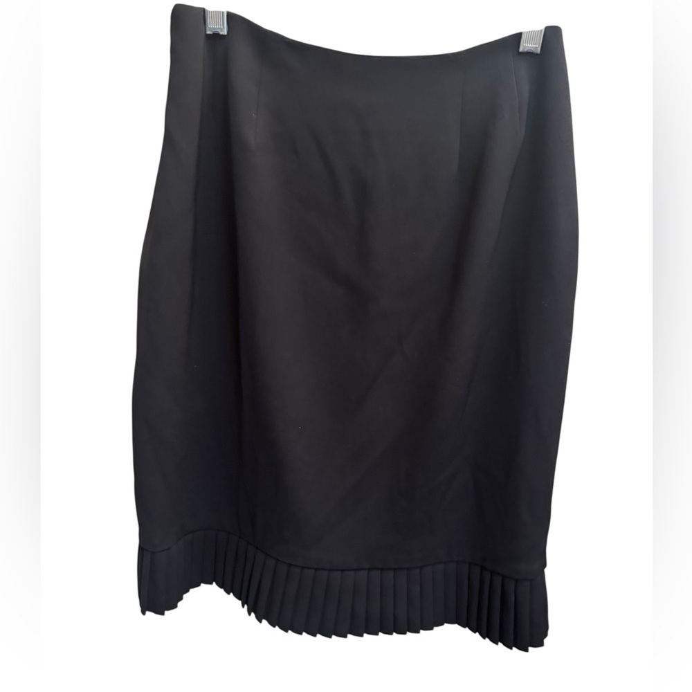 ALFANI Black Lined Side Zip Flirty Ruffle Hem Skirt Business Womens SZ 2 EUC